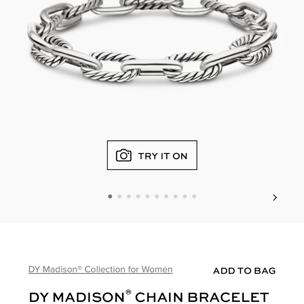 David Yurman Twisted Silver Chain Bracelet